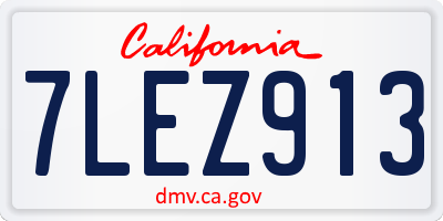 CA license plate 7LEZ913