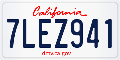 CA license plate 7LEZ941