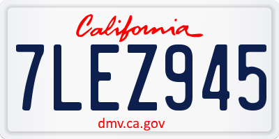 CA license plate 7LEZ945