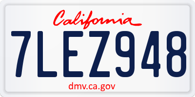 CA license plate 7LEZ948