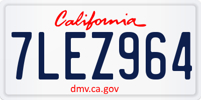 CA license plate 7LEZ964