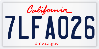 CA license plate 7LFA026