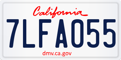 CA license plate 7LFA055