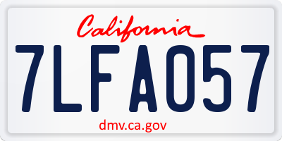 CA license plate 7LFA057