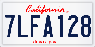 CA license plate 7LFA128