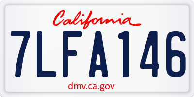 CA license plate 7LFA146