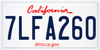 CA license plate 7LFA260