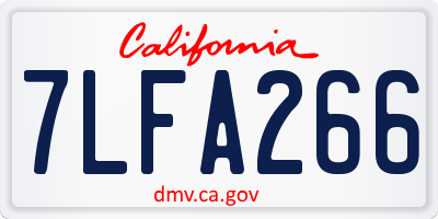 CA license plate 7LFA266