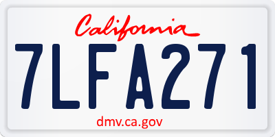 CA license plate 7LFA271