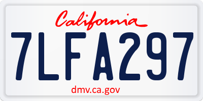 CA license plate 7LFA297