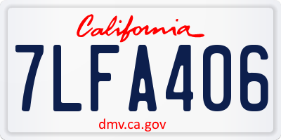 CA license plate 7LFA406