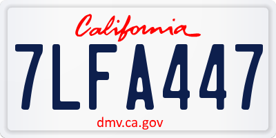 CA license plate 7LFA447