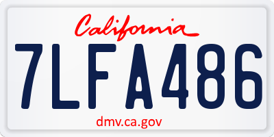 CA license plate 7LFA486