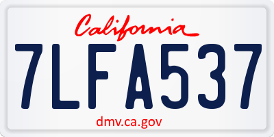 CA license plate 7LFA537