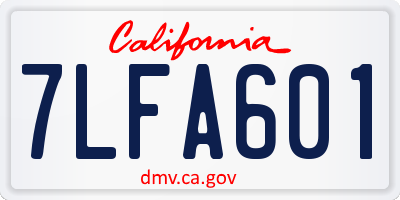CA license plate 7LFA601
