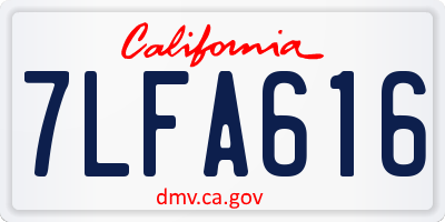 CA license plate 7LFA616