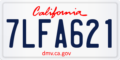 CA license plate 7LFA621