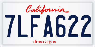 CA license plate 7LFA622
