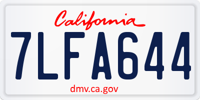 CA license plate 7LFA644