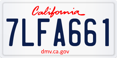 CA license plate 7LFA661