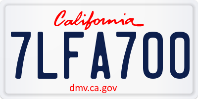 CA license plate 7LFA700