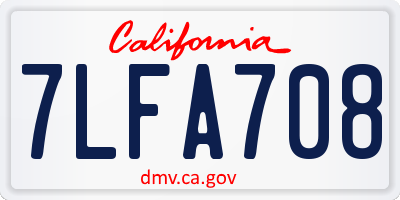 CA license plate 7LFA708