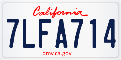 CA license plate 7LFA714
