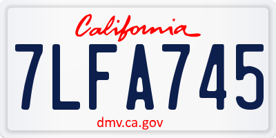 CA license plate 7LFA745