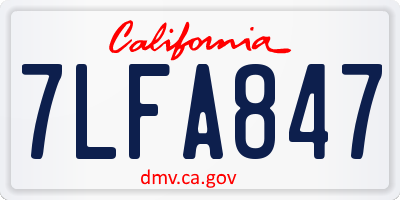 CA license plate 7LFA847
