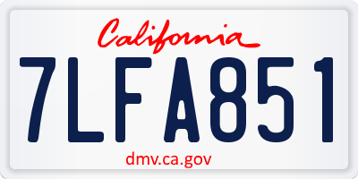 CA license plate 7LFA851