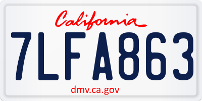 CA license plate 7LFA863