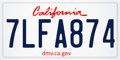 CA license plate 7LFA874