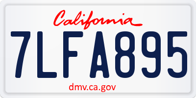 CA license plate 7LFA895