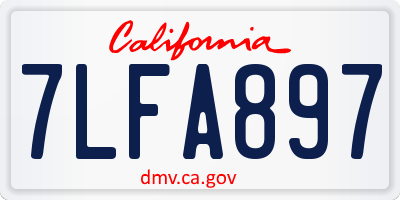 CA license plate 7LFA897