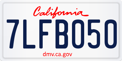 CA license plate 7LFB050