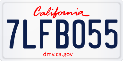 CA license plate 7LFB055