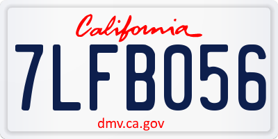 CA license plate 7LFB056