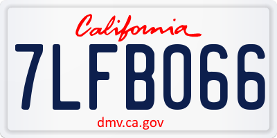 CA license plate 7LFB066