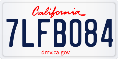 CA license plate 7LFB084