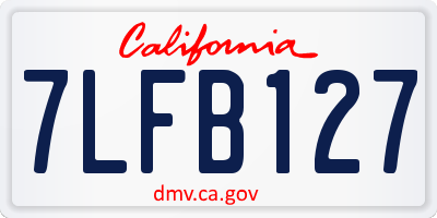 CA license plate 7LFB127