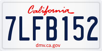 CA license plate 7LFB152