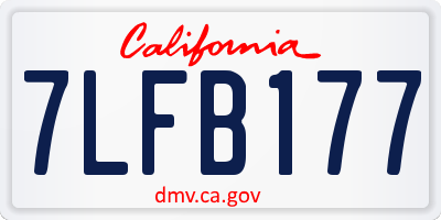 CA license plate 7LFB177