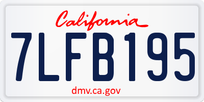 CA license plate 7LFB195