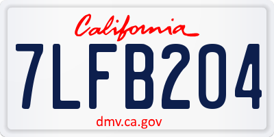 CA license plate 7LFB204