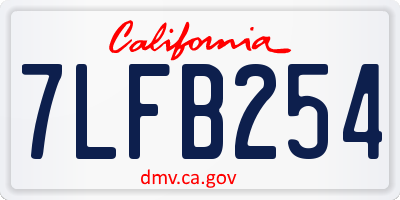 CA license plate 7LFB254