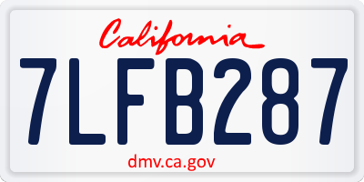CA license plate 7LFB287
