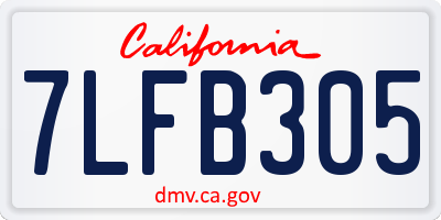 CA license plate 7LFB305