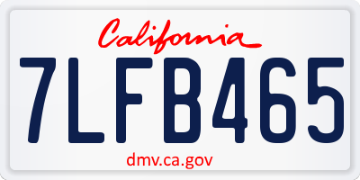 CA license plate 7LFB465
