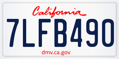 CA license plate 7LFB490