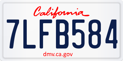 CA license plate 7LFB584